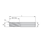 Solid Carbide End Mills •  Roughers • Series 4U40 • Radius • Metric - Big-tools Industrial Supply Tools for Metal Cutting